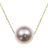 nadi K18YG 8.5-9.0mm アコヤ真珠 シンプル一粒 ペンダント ネックレス 18K Yellow Gold Akoya Cultured Pearl Pendant Necklace