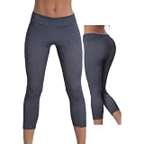 Stretch Denim Capri Leggings