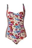 Moontide M4503PF Passion Flower Twist Swimsuit ME/12UK/10US/38DE/40FR/44IT Pink
