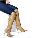 Spira Laced Over the Knee Stiletto Boots by Wild Rose