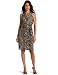 Jones New York Women's Printed Matte Jersey Shawl Wrap Dress, Brown Multi, 12