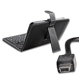 Afunta (TM) Affaire Clavier artificielle en cuir avec mini-prise USB pour la protection de votre 7 