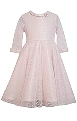 Girls Polyester Applique Mesh Fit-and-Flare Round Neck  Dress