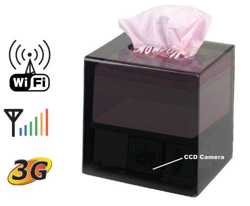 H.264 Wi-Fi IP Covert Tissue Box DVR Camera