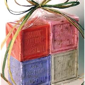 Savon de Marseille (Marseille Soap) with Pure Crushed Local Flowers: Gift Set
