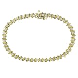 10k Yellow Gold 1 Carat Diamond S Style Tennis Bracelet (J-K,I3), 7