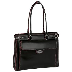 McKleinUSA Winnetka Leather Ladies' Briefcase with Removable Sleeve - Black