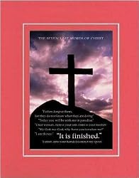 Beautiful and Inspiring and Inspiring 8 x 10 Inches Frame able Note Card (The Seven Last Words of Christ . . . ) on Double Beveled Matting