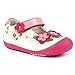 Momo Baby Girls First Walker/Toddler Floral Sparkle Mary Jane Leather Shoes