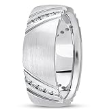 0.30ctw Diamond Platinum Mens Wedding Band (8mm)
