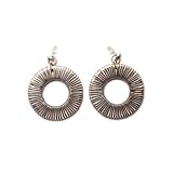 JousJous.com Nickel Free Gold Leather Foil The Gears Dangling Earrings, 2" Long