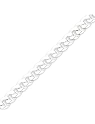 Sterling Silver 8.5mm Beveled Curb Chain - 9 Inch