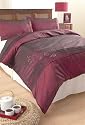 Embroidered Ruby Red Satin King Size Duvet Cover Set