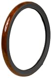 Custom Accessories 39756 Grey and Wood Grain Luxury Steering Wheel Cover