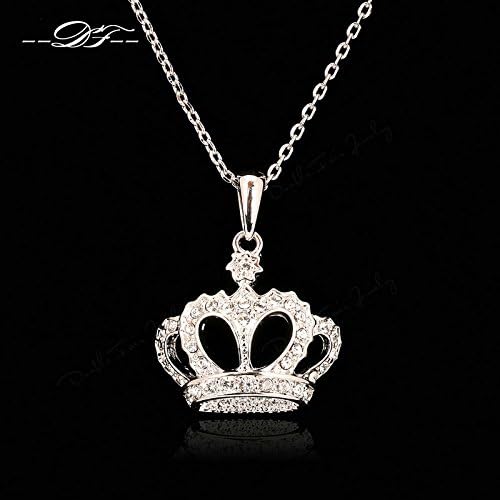 TKCJ Cubic Zirconia Crown Necklaces &amp; Pendants Platinum Plated Fashion Brand SteamPunk Jewelry For Women Chains Accessiories