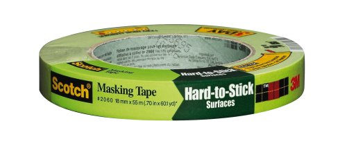 3M 2060 Scotch Masking Tape for Hard-to-Stick Surfaces, 3/4-Inch x 60-Yard, 1-Pack