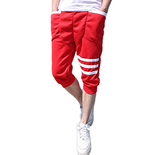 Amoin Men's Slim Fit Harem Jogging Sports Stripe Pants