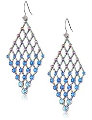 Steve Madden Blue Lattice Drop Earrings