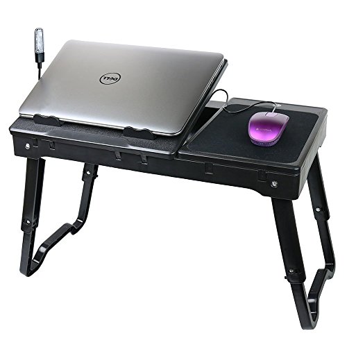 DG SPORTS DGDESKBLACK01 Adjustable Laptop Table, Portable Bed Tray