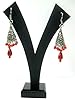 Womans Earrings Bollywood Oxidized Silver Earring Red Beads Ethnic Tribal Jewelry