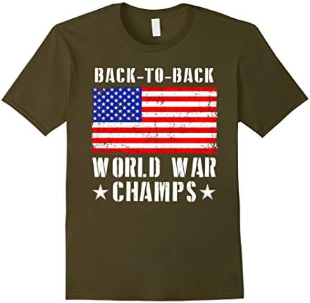 Men's Men's Back to Back World War Champs America T-Shirt Large Olive