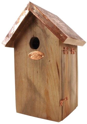 Esschert Design Chickadee Bird House - Antique Wash with Copper Roof