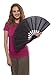 Greatlookz Chinese Nylon-Cloth Fan for Ladies, Black