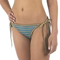 Bikini Love: Ashley Paige Knit Stripe Swim Bottom - Khaki/Teal