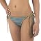 Bikini Love: Ashley Paige Knit Stripe Swim Bottom - Khaki/Teal