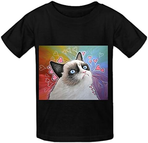Grumpy Cat This Is My Happy Face Unisex Crew Neck Print Shirts Black