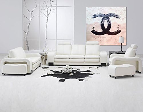 Unique Art By SUN Studio "Chanel Quote" Fine Art Collage Canvas Print Wall Decor PHOTOGRAPHY Fine Art Collage (Stretched By Wooden Frame, Ready To Hang) 48x48x1.5