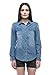 Noble U Chambray Button Down Denim Shirt with Roll-up Sleeves (Small, Med Blue Wash)