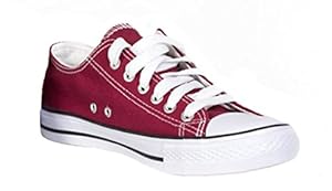 Ladies Hot Selling Burgundy Lace up Canvas (Burgundy, US 10 - UK 8)