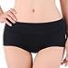HOEREV Womens Comfort Middle Waist Bamboo Fiber Brief Panty,Black, US Size Large/ Tag Size XXL ,Pack of 3