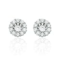 Platinum Diamond Earring Jackets for 1 Carat Stud Earrings (1/2 cttw, G-H Color, VS2 Clarity)