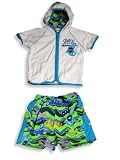 Tropical Escape - Infant Baby Boys Swimsuit Set, White, Turquoise, Lime