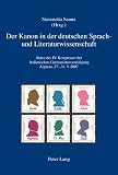 Der Kanon in der deutschen Sprach- und Literaturwissenschaft (German Edition)