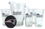 New England Patriots Pint Glasses and Beer Pitcher Set | New England Patriots Gift Set
