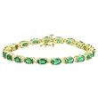 14K Yellow Gold Emerald and Diamond Bracelet