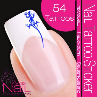 Nail Tattoo Sticker Gecko - blau Preisvergleich
