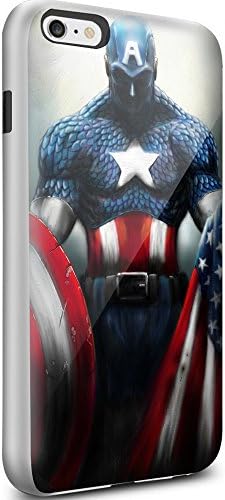 Captian America American Flag for Iphone and Samsung Galaxy (iPhone 6 Plus / 6s Plus white)