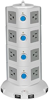 Power Surge Protector Family Charging Station w/ Surge & Overload Protection for All Electronic Devices Including : Iphone , Ipad , Android Devices , Samsung , and More (16 Outlet+5 Usb Port)