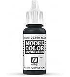 Vallejo Black Model Color Paint, 17ml