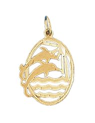 Dazzlers Solid 14 karats gold Dolphins Charm Pendant Available in three colors from jewelsberry (weights: 0.9 grams only)