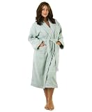 TowelSelections Turkish Terry Bathrobe - 100% Egyptian Cotton, Shawl Collar Terry Robe for Women and Men, Made in Turkey, Rain,S M