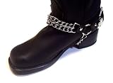 Biker Boots Boot Chains: Black Leather, 2 Steel Chains Biker Boots Boot Chains: Black Leather, 2 Steel Chains