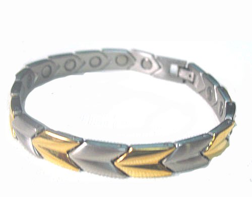 Ladies Powerful Magnetic Stainless Steel Link Bracelet for Arthritis and Golf Sport Aches and Pains