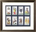 Selection of Astrological Tarot Cards Framed Art Poster Print, 29x25