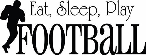 Leisure4U Eat, Sleep, Play Football Quote Sports Room Nursery Wall Decor Sticker Decal Removable Vinyl Name Wall Art Decal