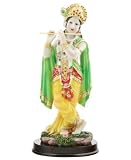 Colorful Resin Lord Krishna Statue on a Base
